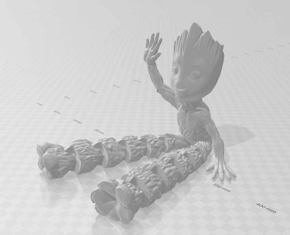 Baby Groot Flexi articulated 3D print model_5