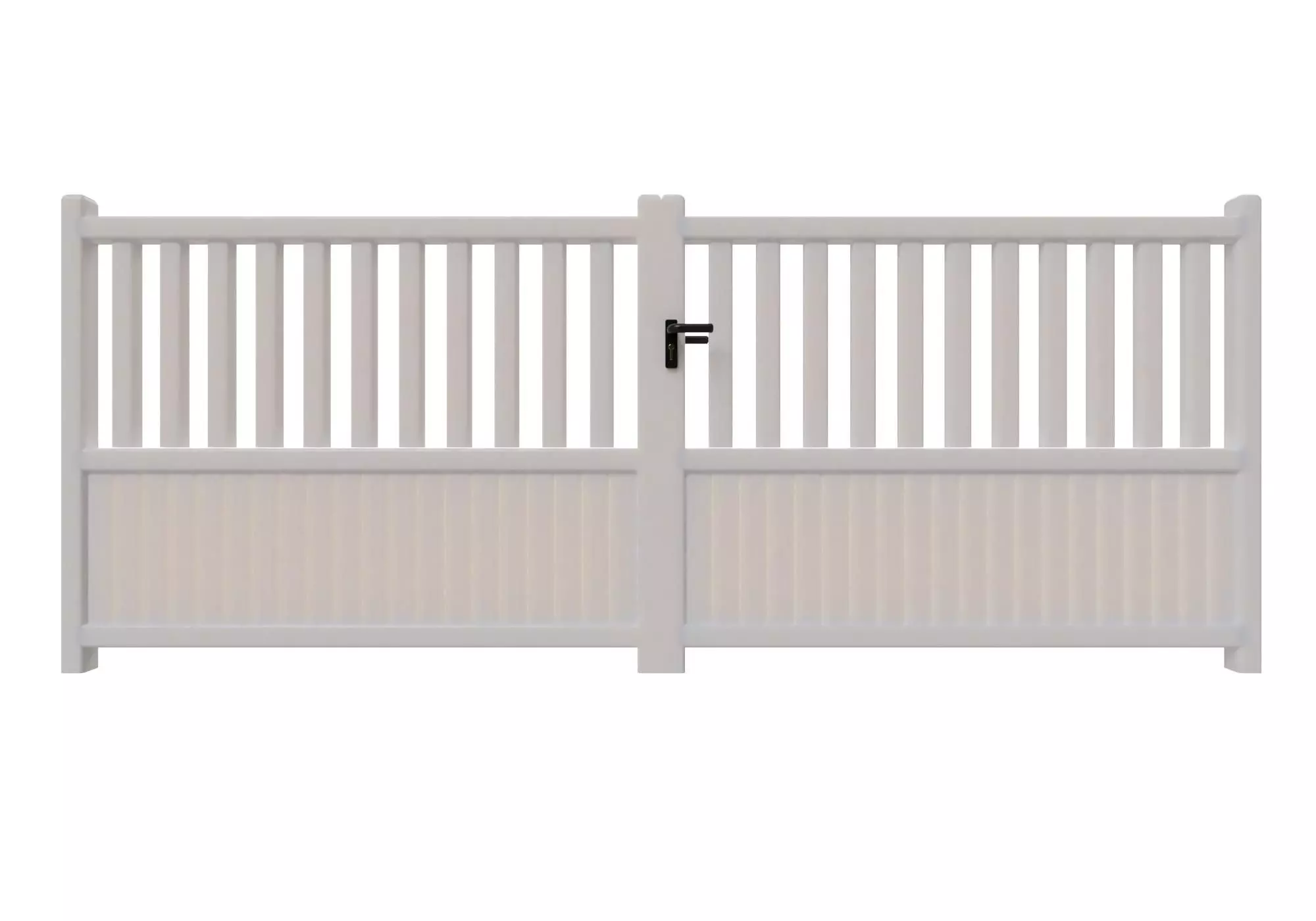 White gate for house Low-poly 3D model