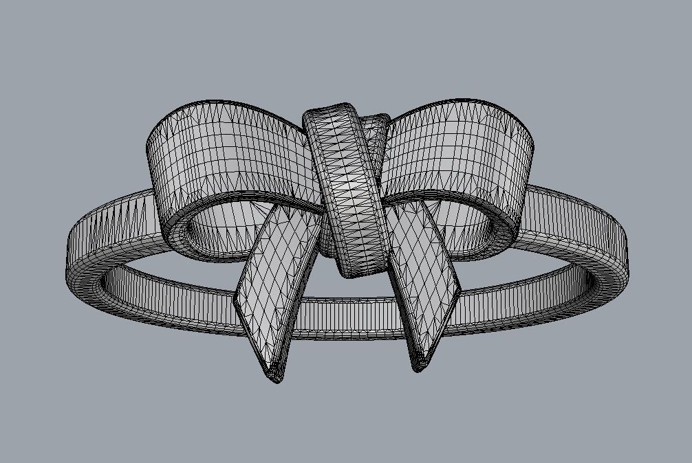 Bow Knot Ring 3D print model_10