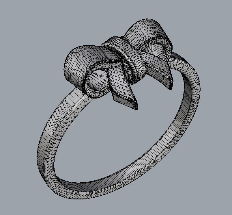 Bow Knot Ring 3D print model_9