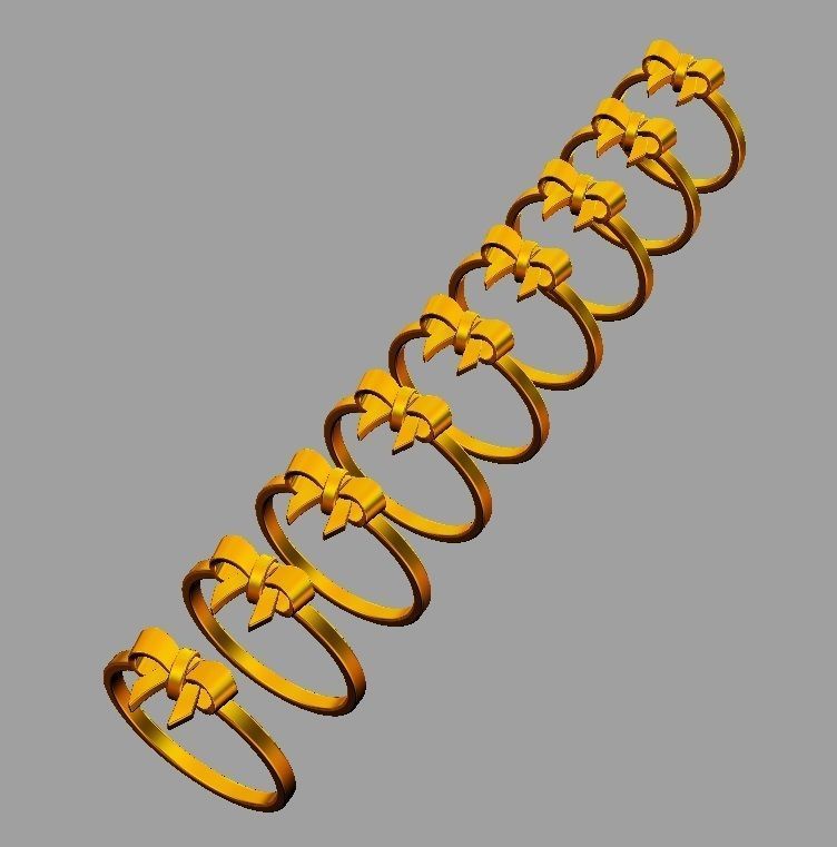 Bow Knot Ring 3D print model_6