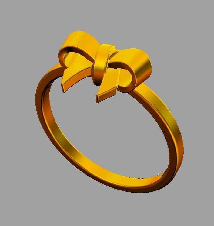 Bow Knot Ring 3D print model_7