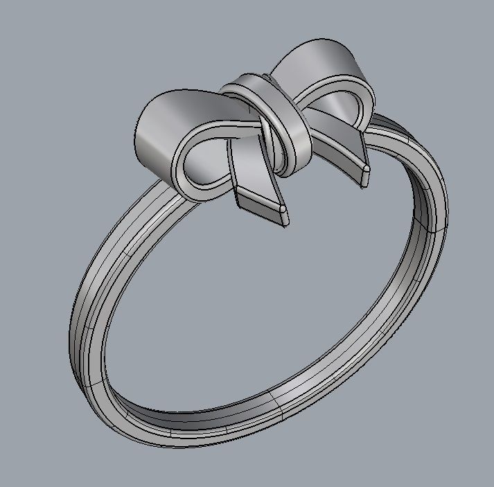 Bow Knot Ring 3D print model_11