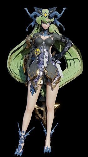 Anisia Roon game character  Low-poly 3D model