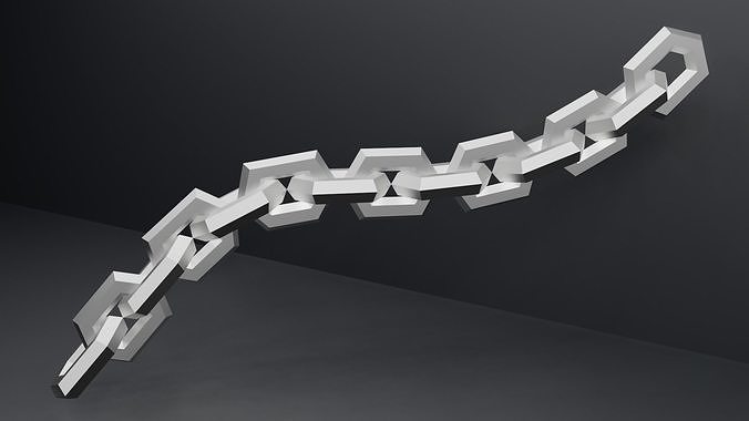 Chain link sculpture Low-poly 3D model