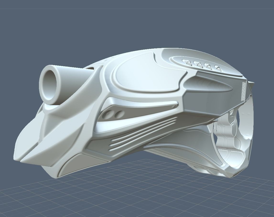 Futuristic Handgun High Poly 3D model_0