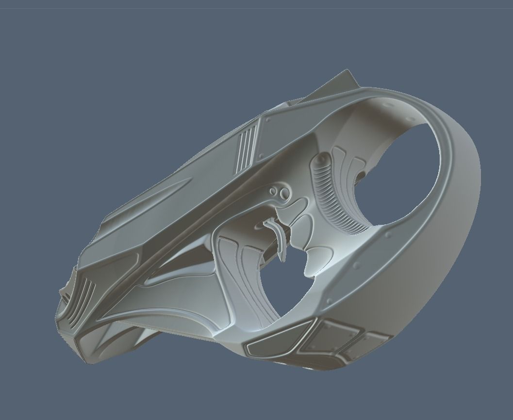 Futuristic Handgun High Poly 3D model_3