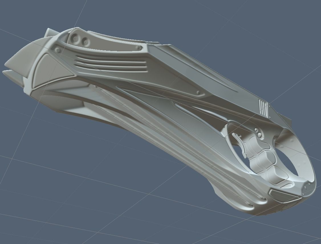 Futuristic Handgun High Poly 3D model_2