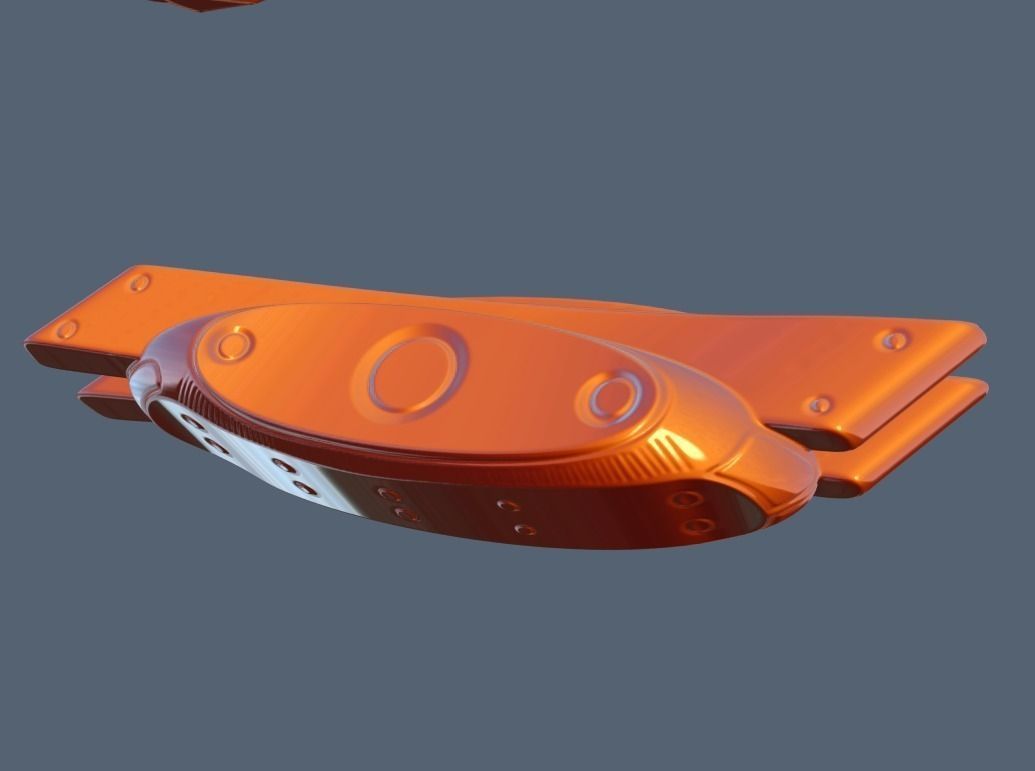 Futuristic Handgun High Poly 3D model_7