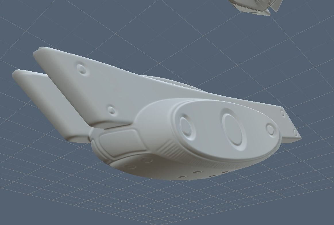 Futuristic Handgun High Poly 3D model_11