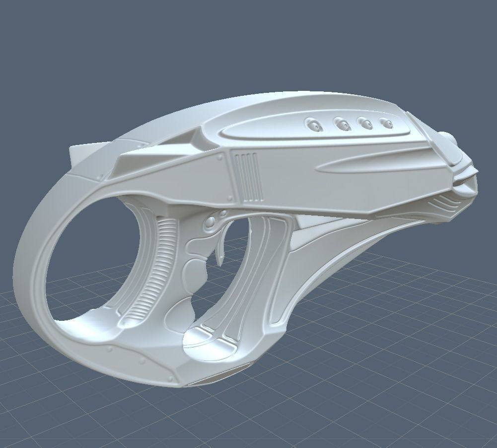 Futuristic Handgun High Poly 3D model_1