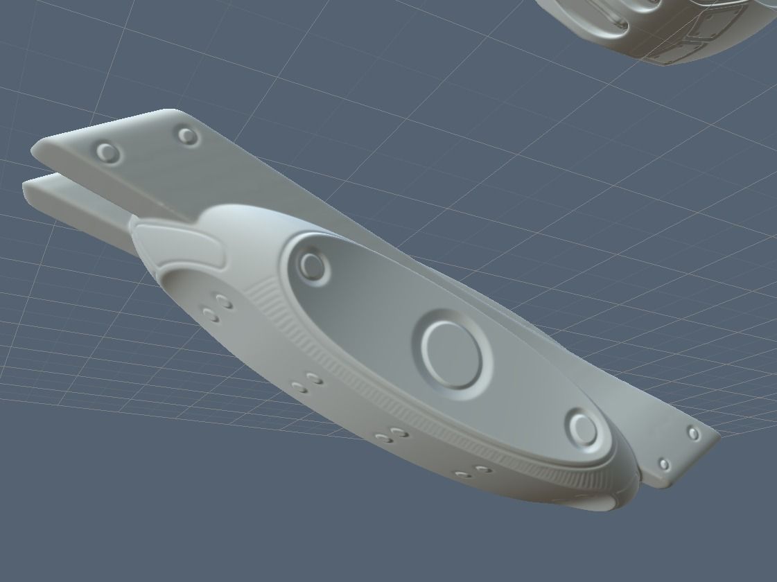 Futuristic Handgun High Poly 3D model_10