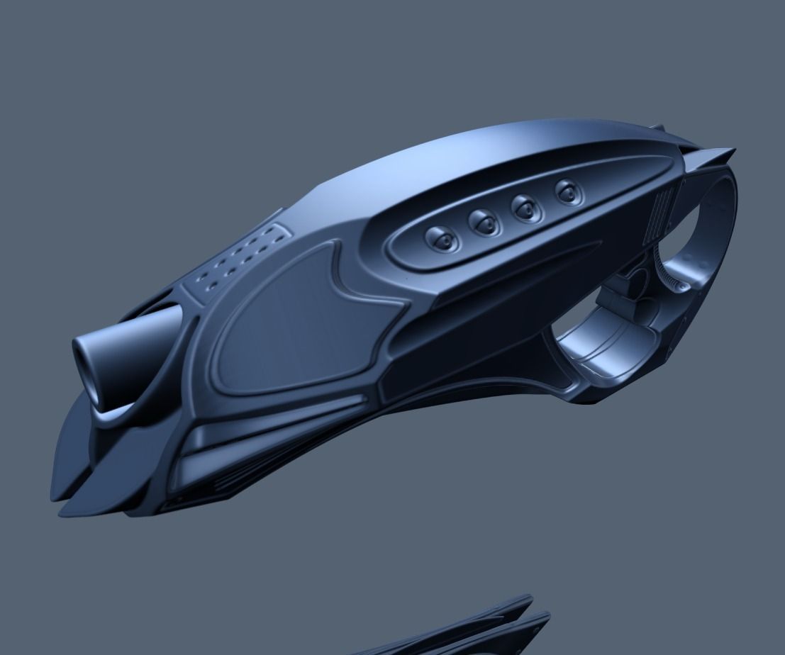 Futuristic Handgun High Poly 3D model_6