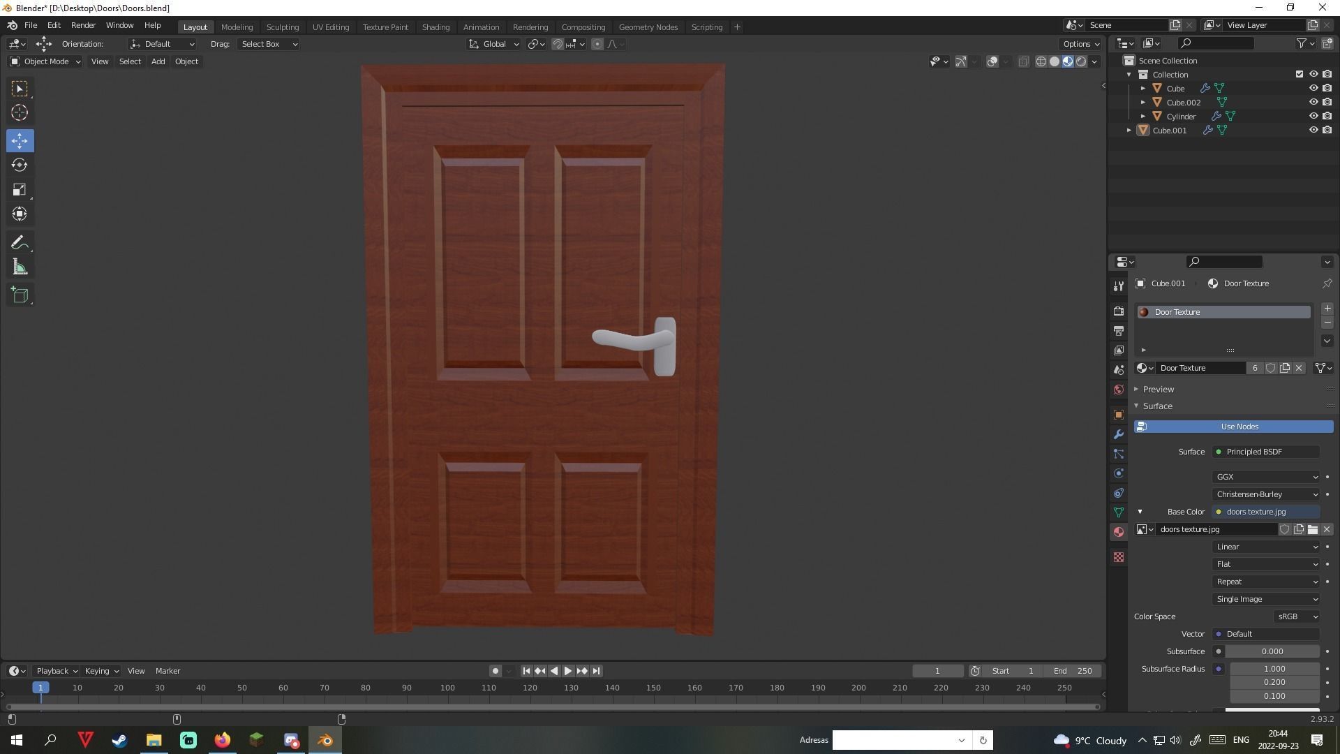 Doors wooden door Free low-poly 3D model_4