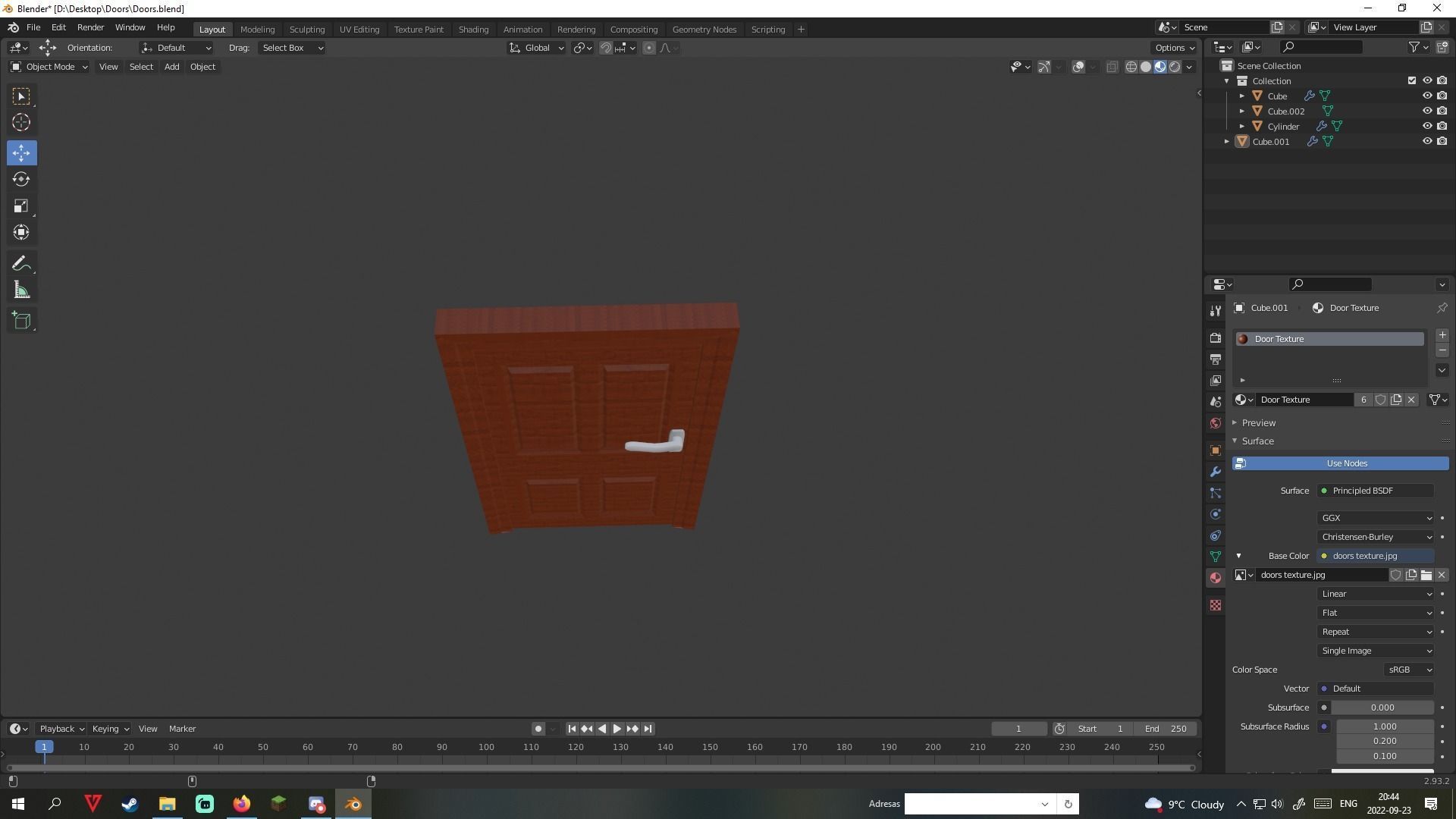 Doors wooden door Free low-poly 3D model_2