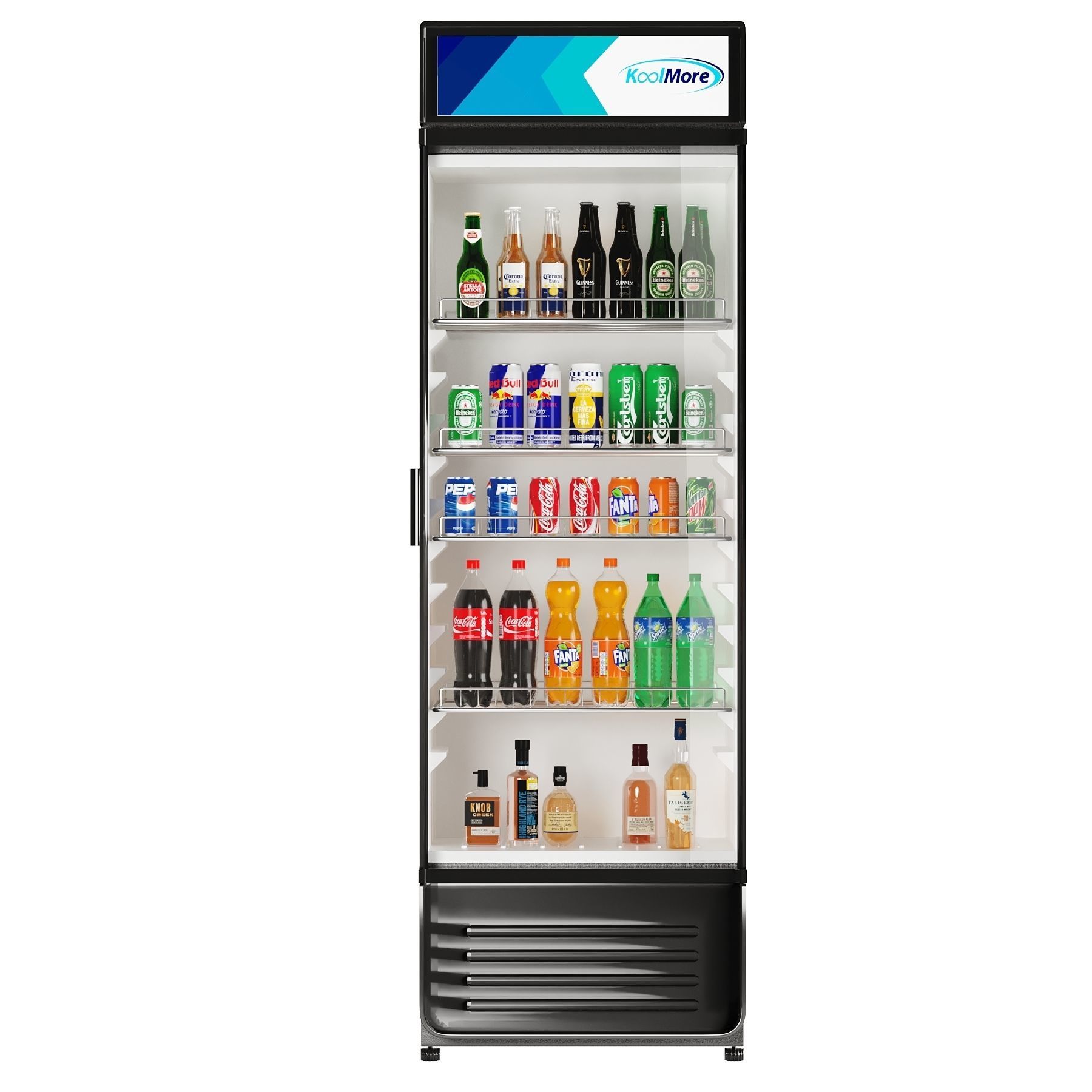 Store Refrigerator Bottles and Cans Low-poly 3D model_2