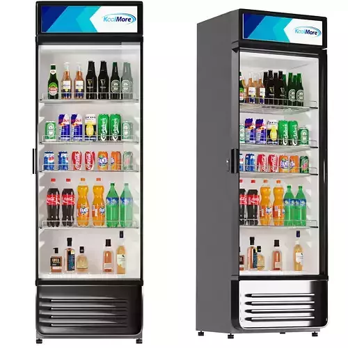 Store Refrigerator Bottles and Cans Low-poly 3D model