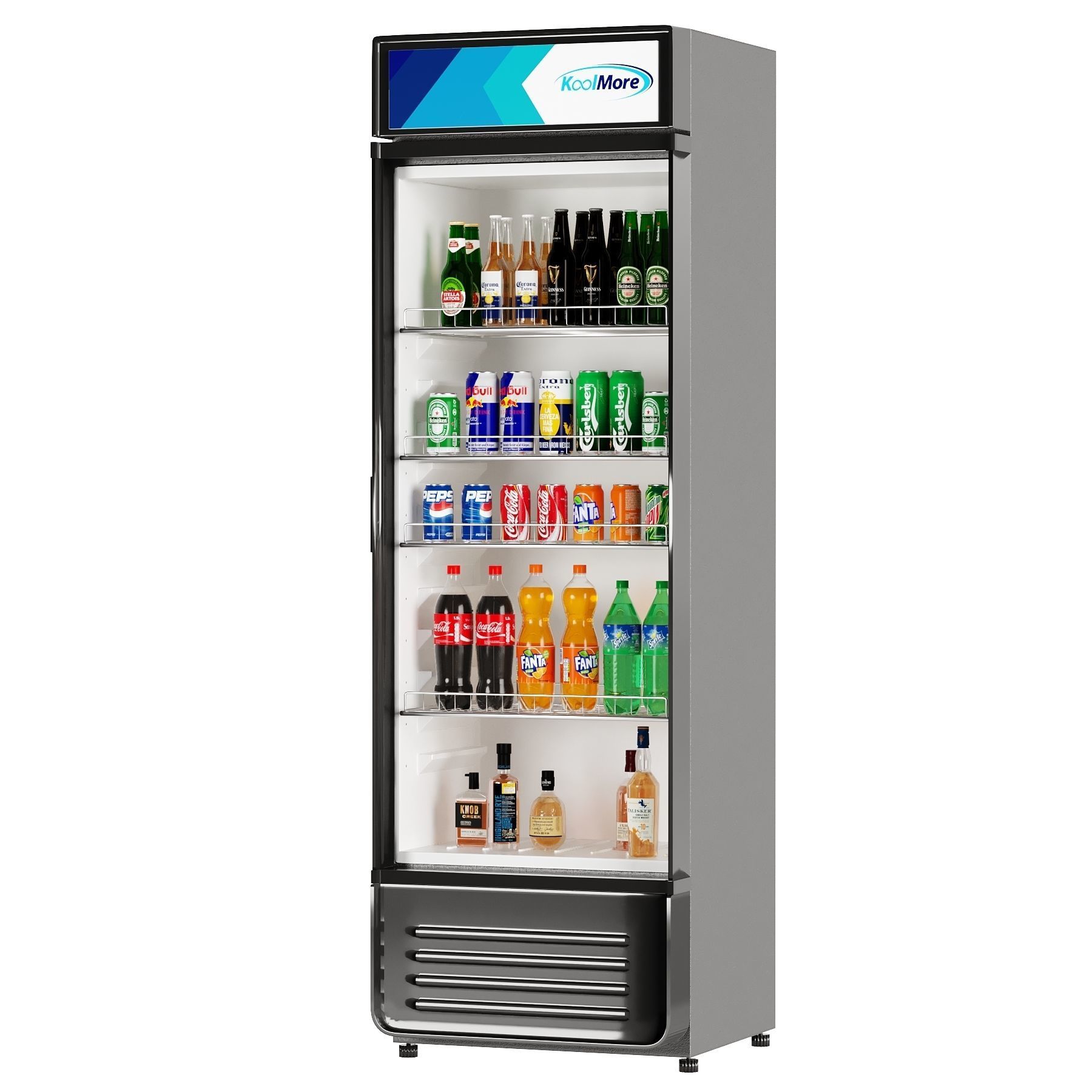 Store Refrigerator Bottles and Cans Low-poly 3D model_4