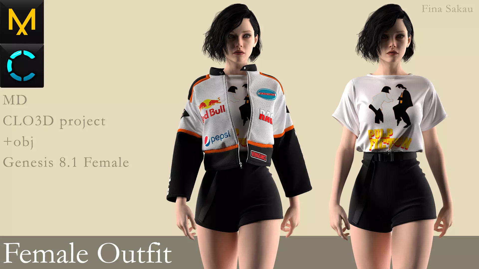 Female Outfit Marvelous Designer 3D model | CGTrader