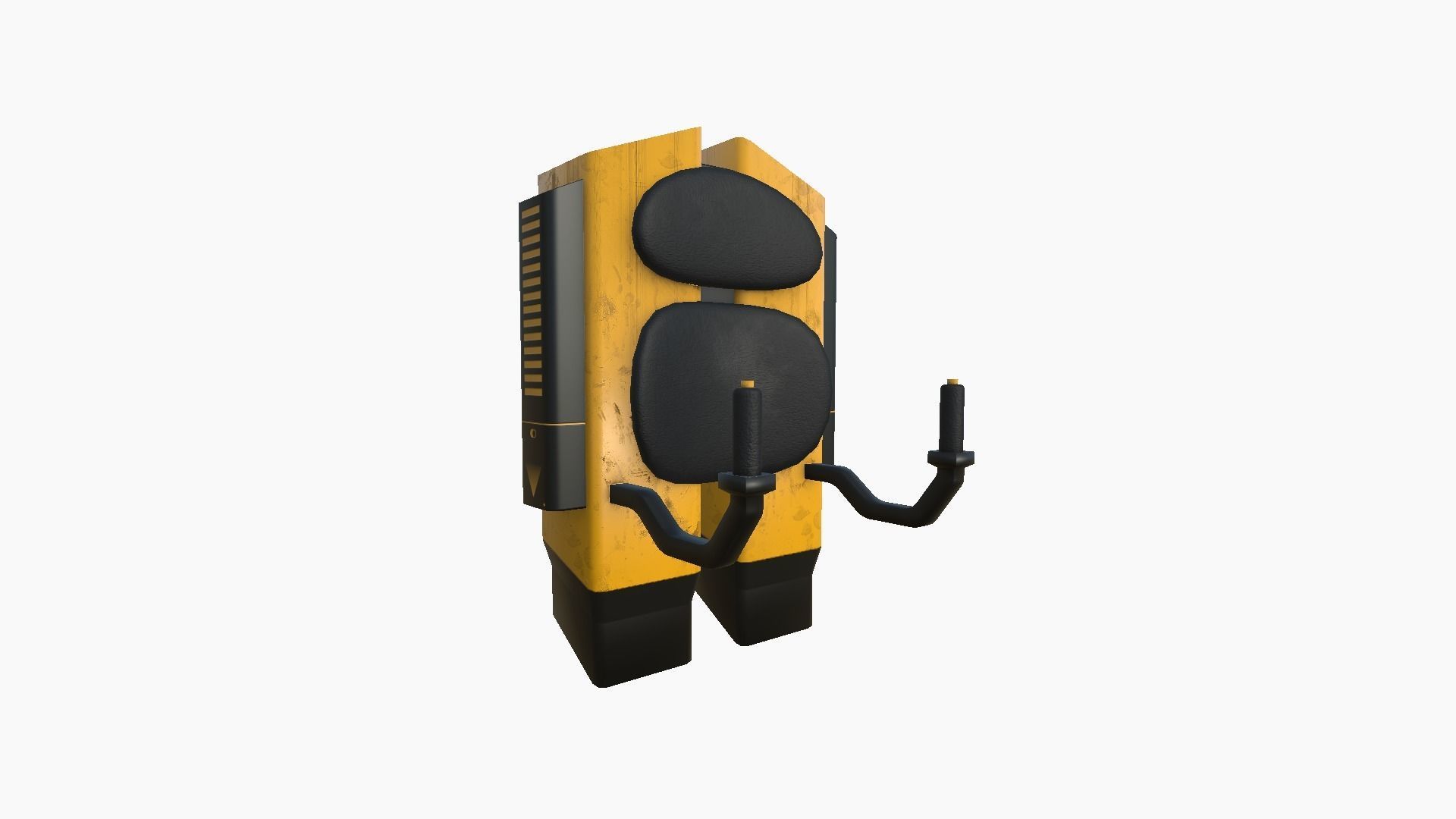 Jetpack F03 Yellow Black - SciFi Character Design Low-poly 3D model_1