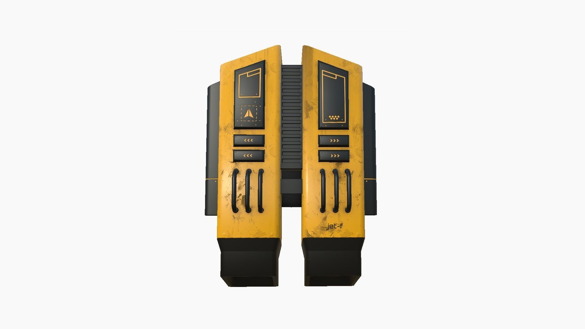 Jetpack F03 Yellow Black - SciFi Character Design Low-poly 3D model_2