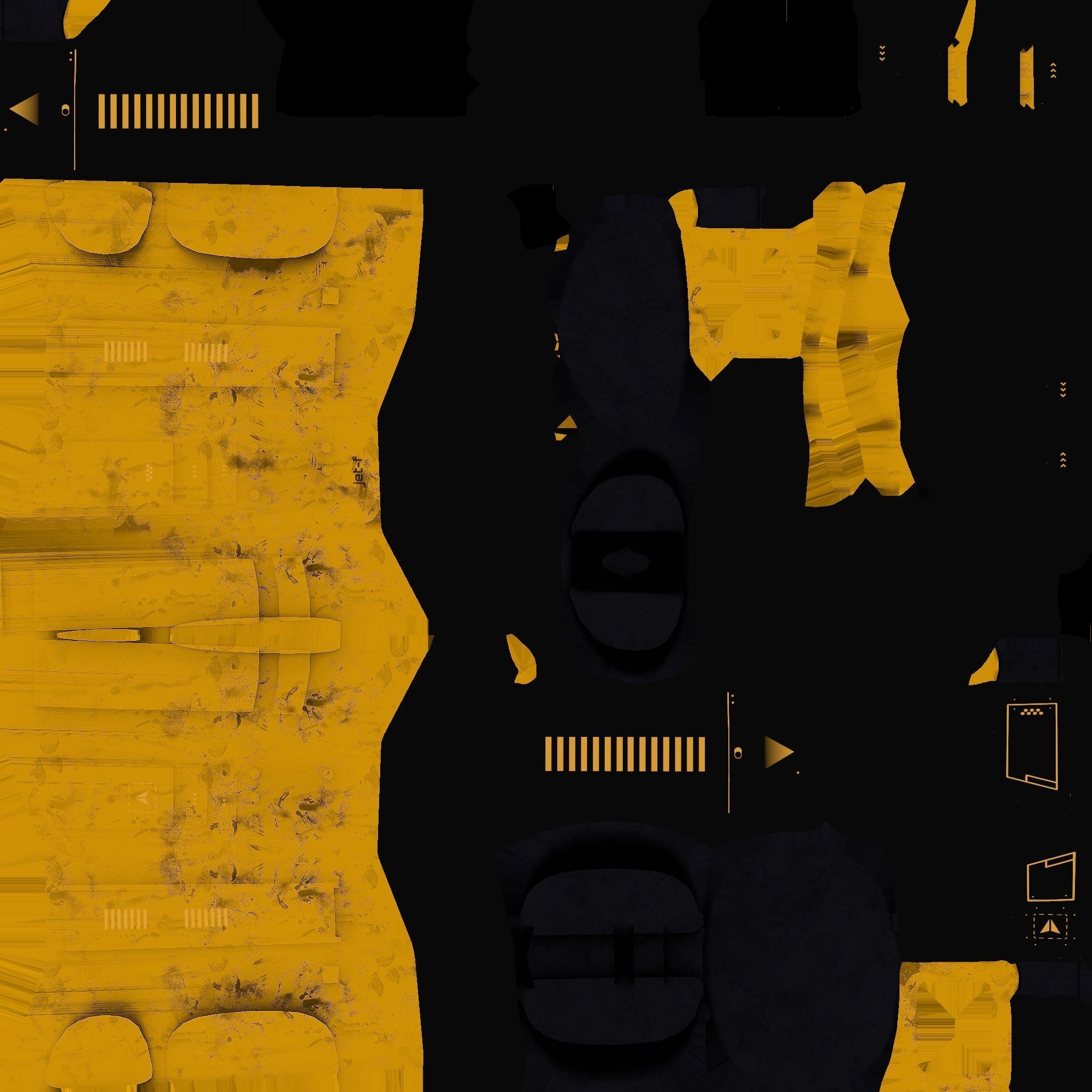 Jetpack F03 Yellow Black - SciFi Character Design Low-poly 3D model_19