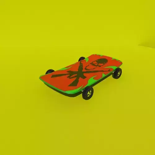 Skateboard with skull and crossbones