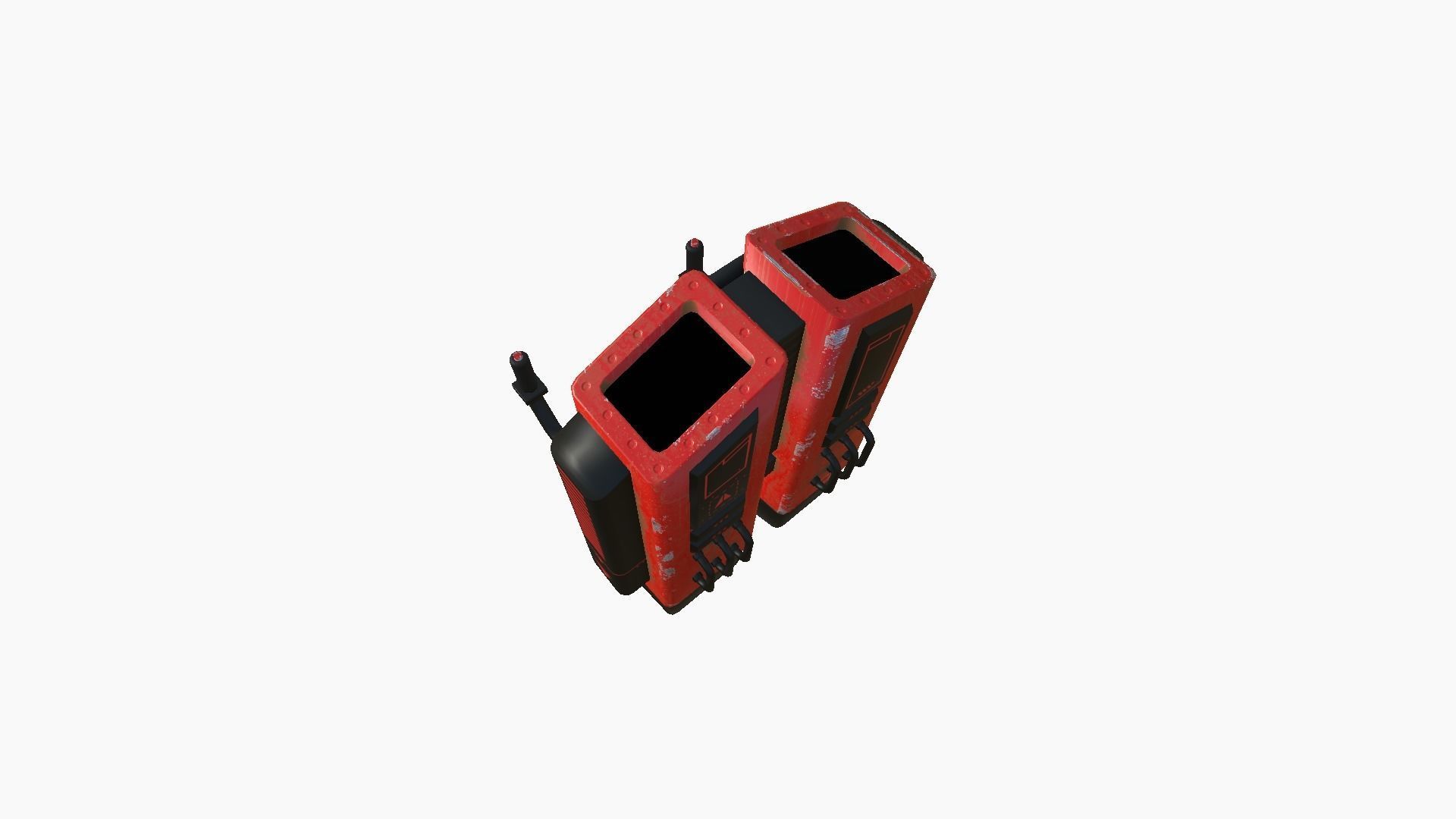 Jetpack F04 Red Black - SciFi Character Design Low-poly 3D model_3