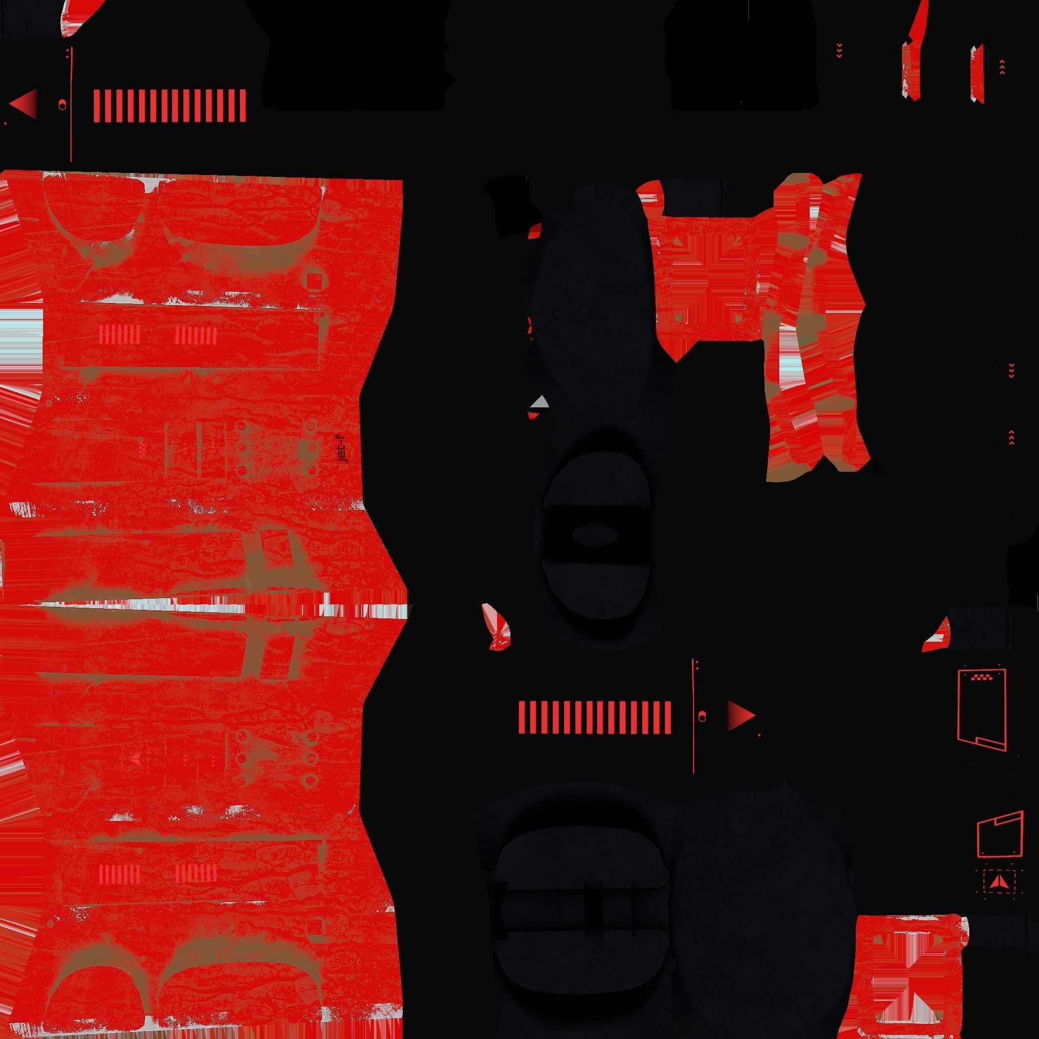 Jetpack F04 Red Black - SciFi Character Design Low-poly 3D model_19