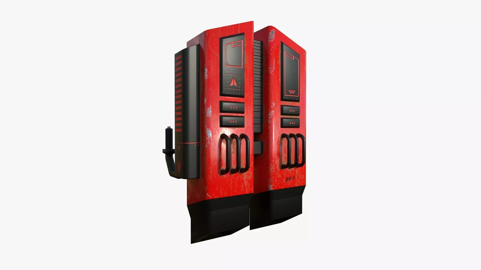 Jetpack F04 Red Black - SciFi Character Design Low-poly 3D model_0