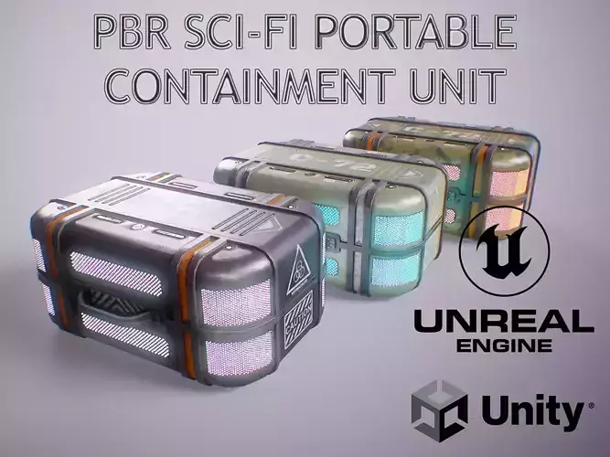 PBR SciFi Portable Containment Unit Low-poly 3D model