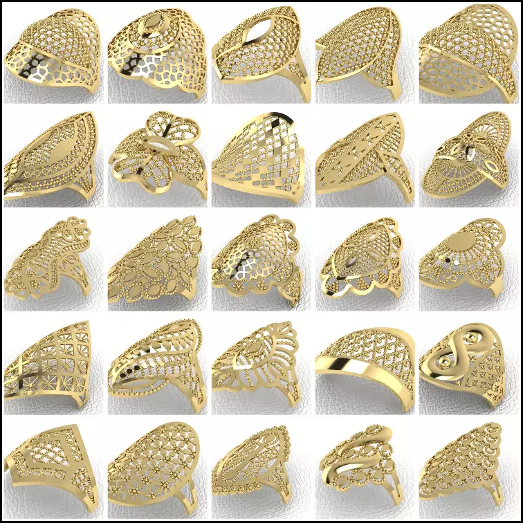 25 PLAIN RINGS 3D print model_0