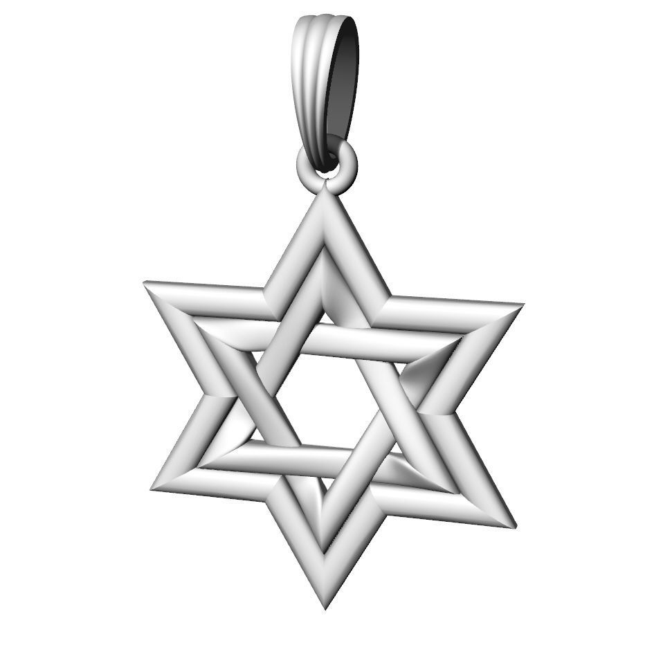 Pendant Star of David 3D print model_4