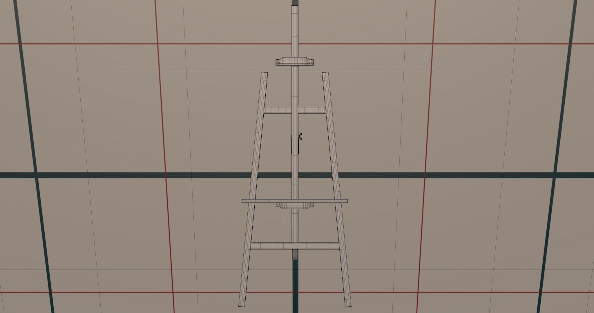 Canvas and easel PBR 3D model_20