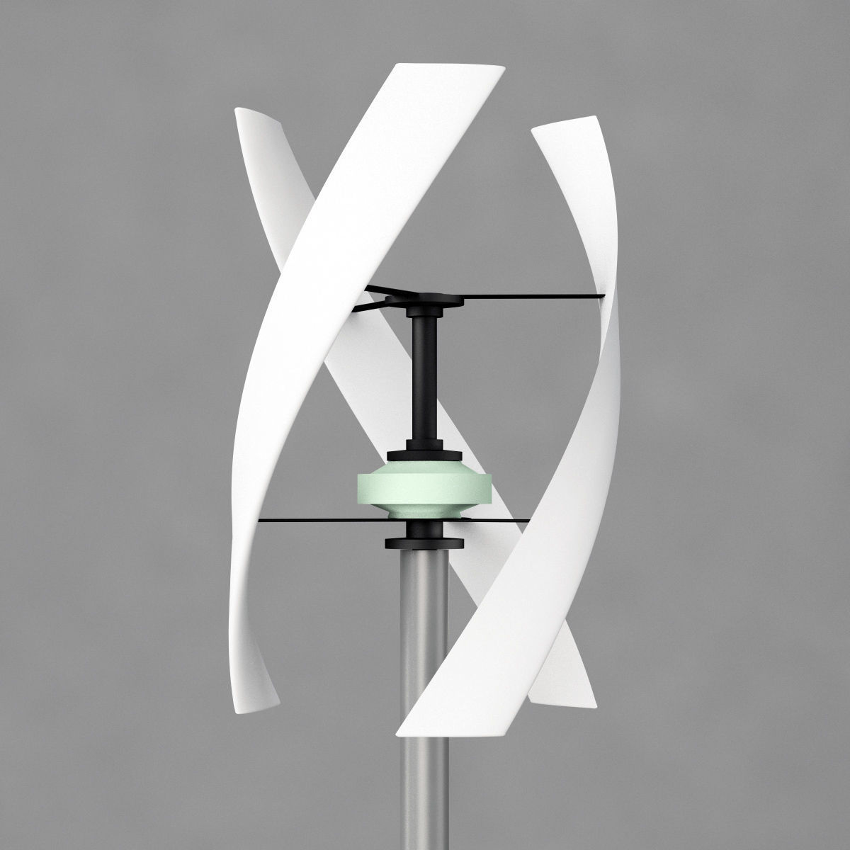 Small Vertical Axis Wind Turbine VAWT Darrieus Helix Low-poly 3D model_2