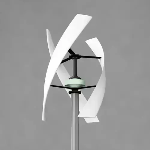 Small Vertical Axis Wind Turbine VAWT Darrieus Helix Low-poly 3D model