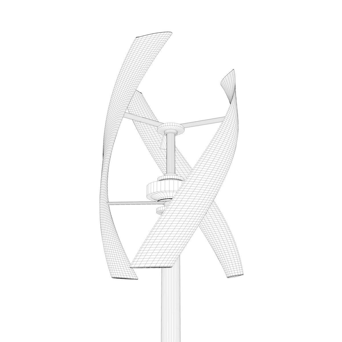 Small Vertical Axis Wind Turbine VAWT Darrieus Helix Low-poly 3D model_4