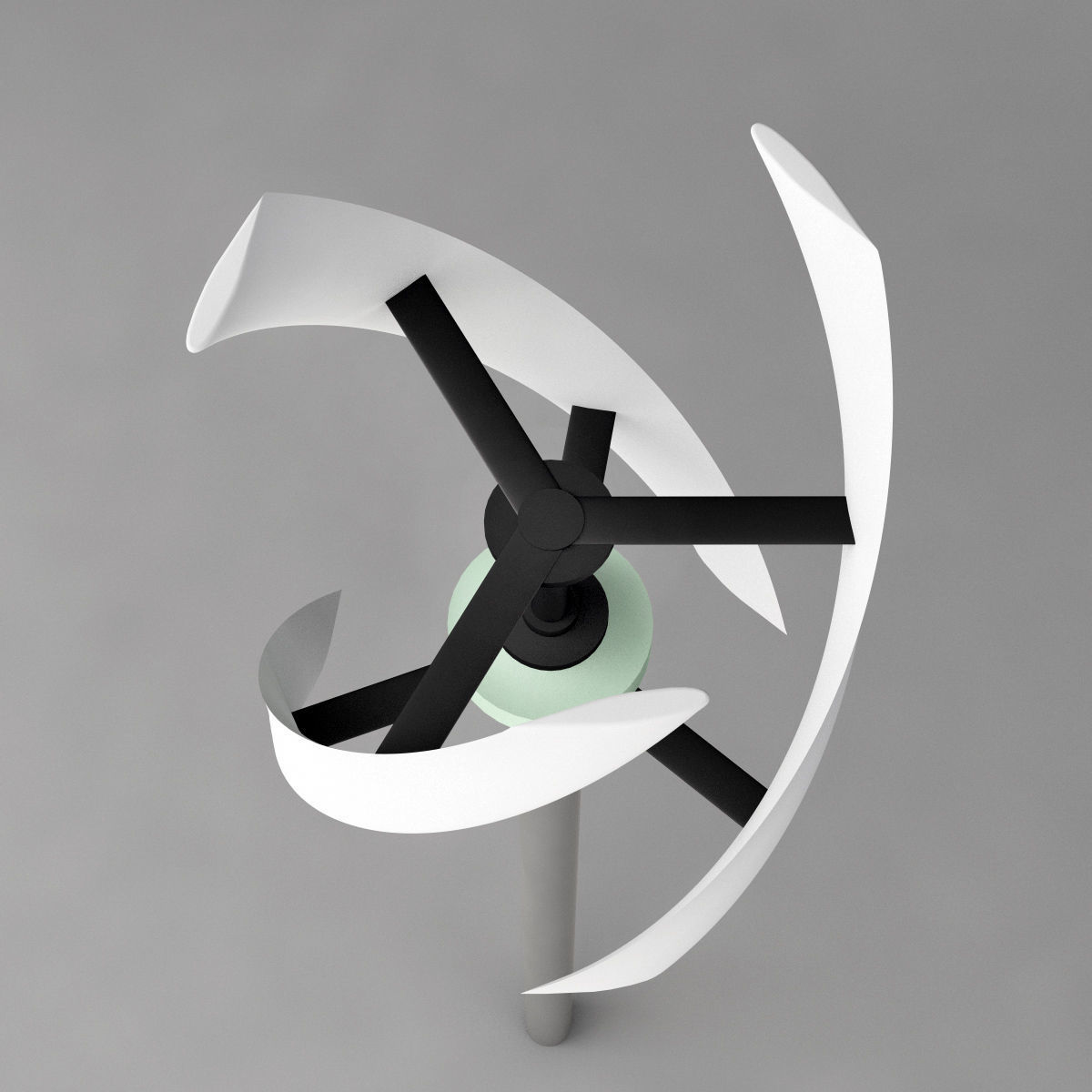 Small Vertical Axis Wind Turbine VAWT Darrieus Helix Low-poly 3D model_1