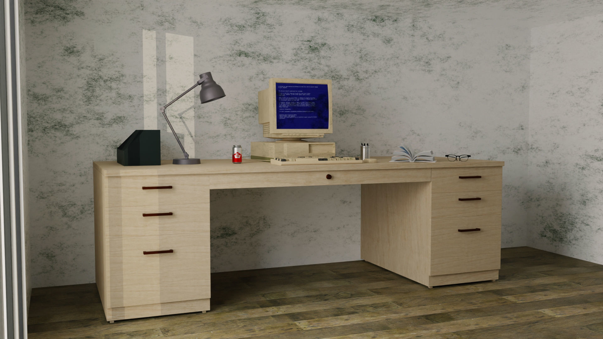 Abandoned Office Workplace 3d model 3D model_1