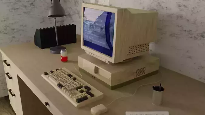 Abandoned Office Workplace 3d model