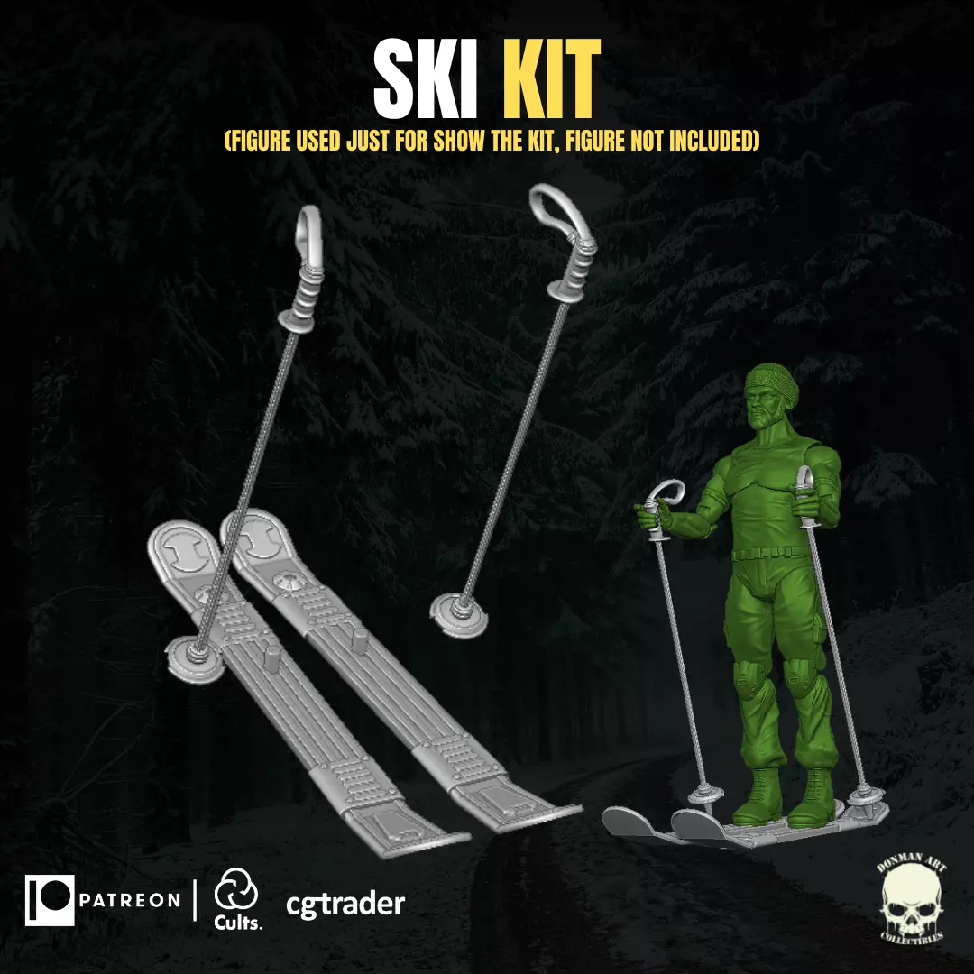 Ski Kit for Action Figures 3D print model_0
