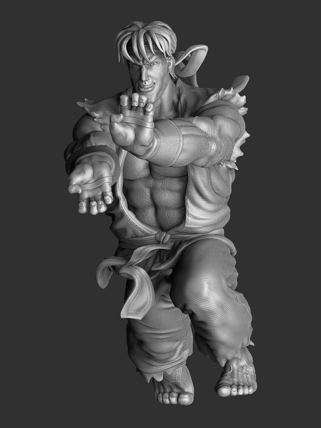 Ryu in Street Fighter 2 for 3D printing STL 3D print model_15