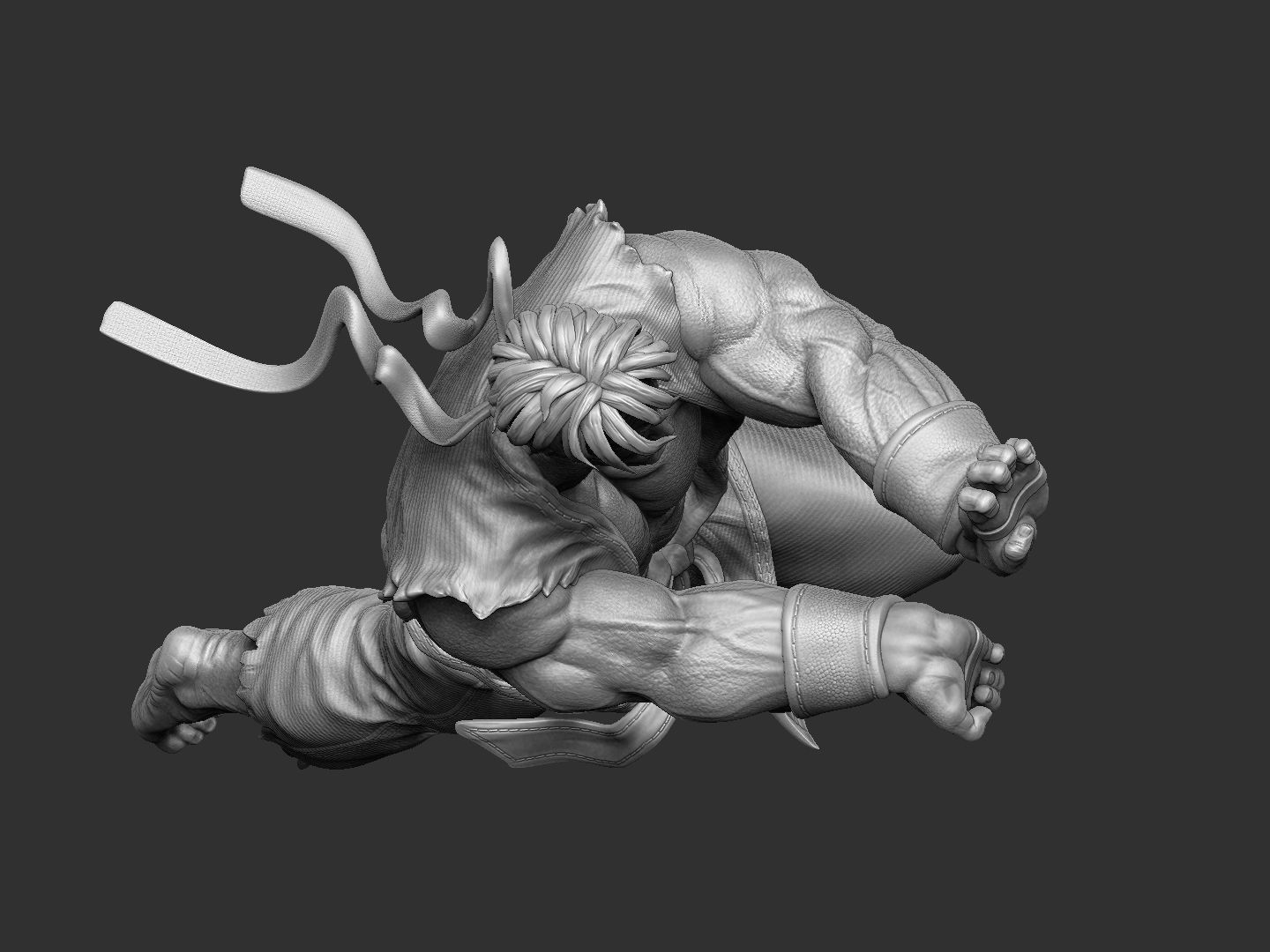 Ryu in Street Fighter 2 for 3D printing STL 3D print model_26