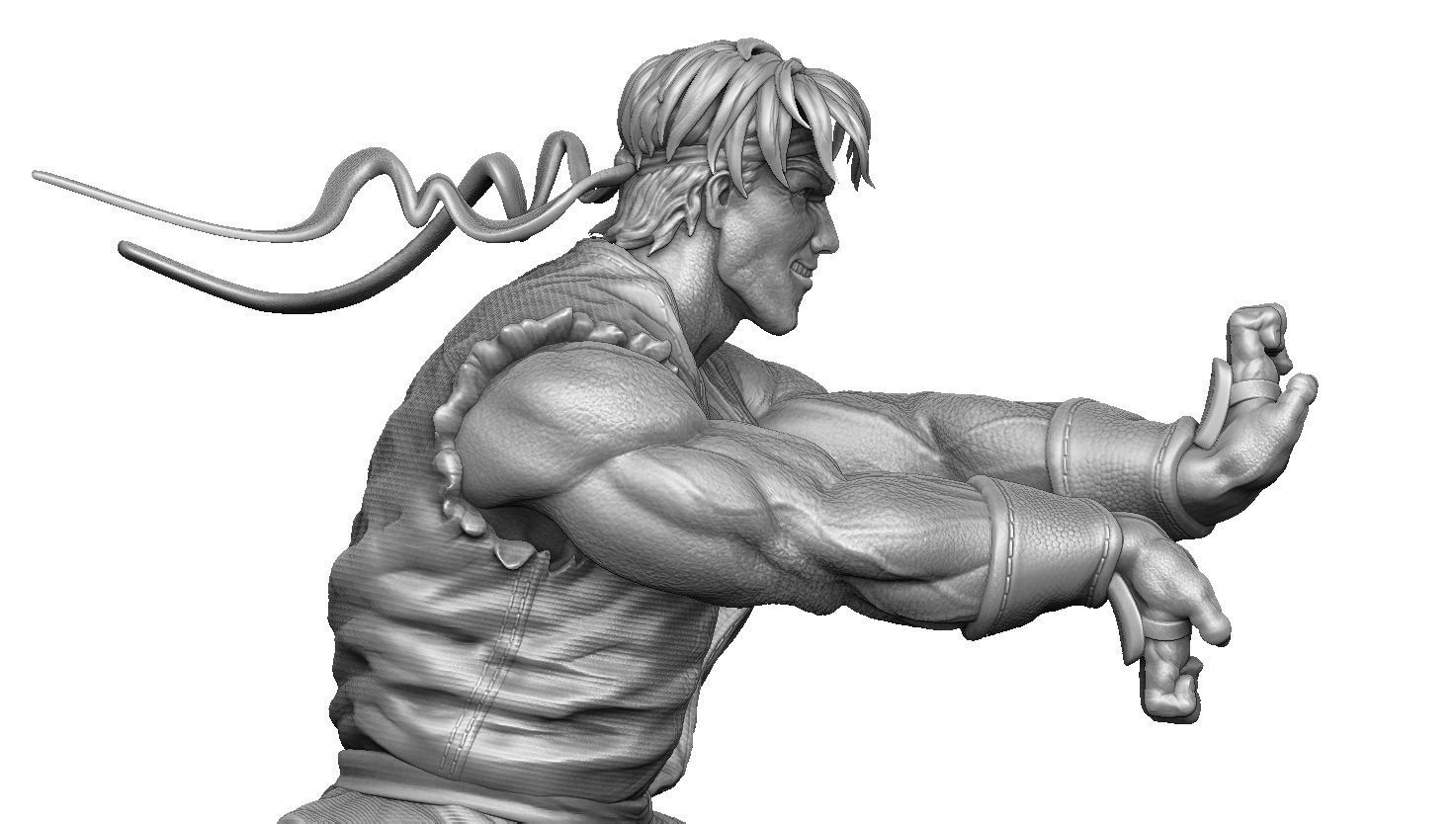 Ryu in Street Fighter 2 for 3D printing STL 3D print model_25