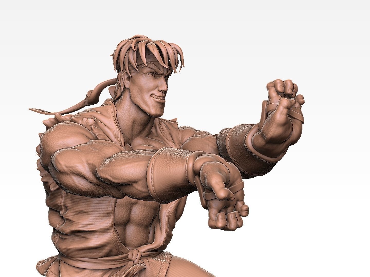 Ryu in Street Fighter 2 for 3D printing STL 3D print model_8