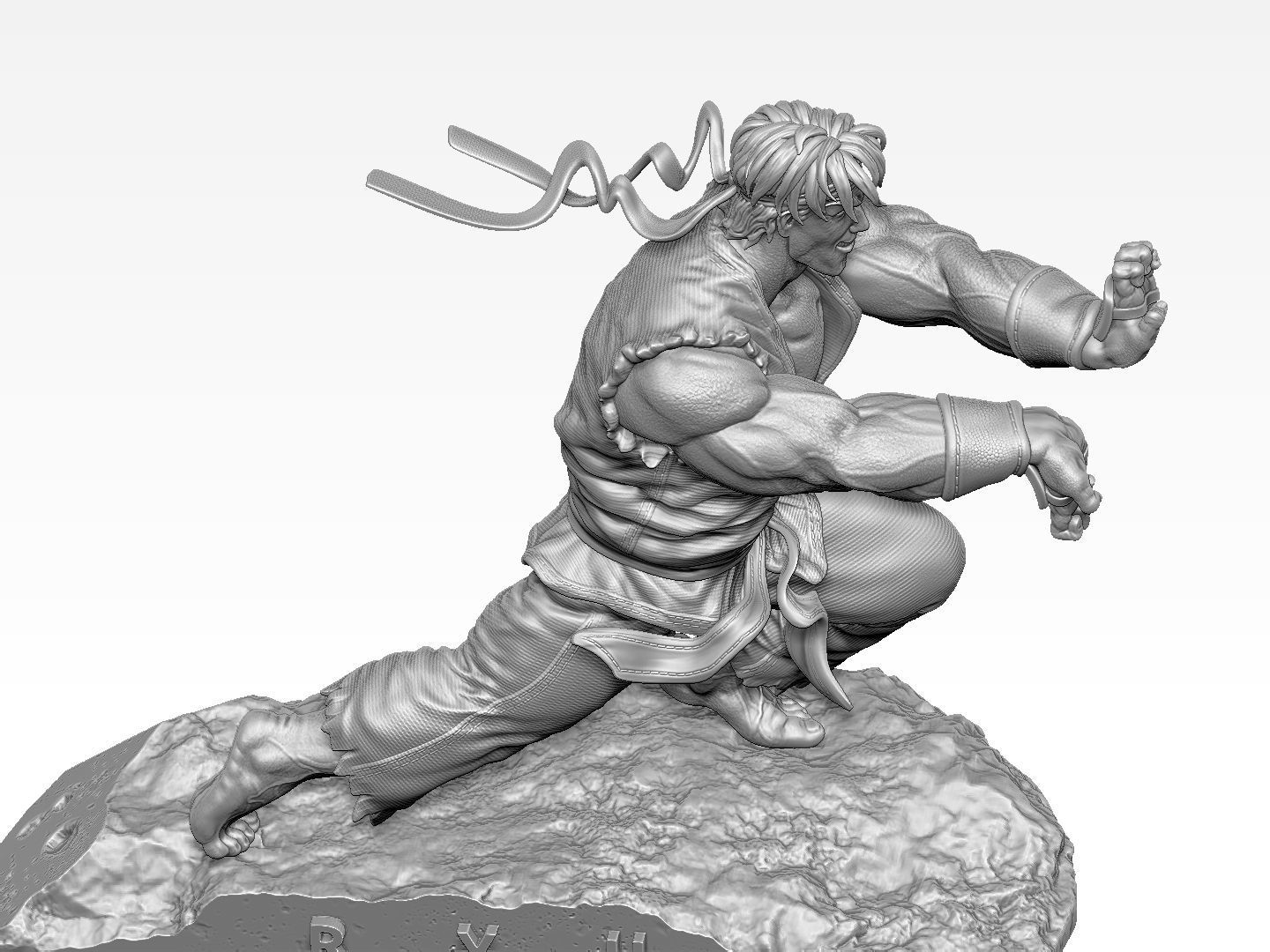 Ryu in Street Fighter 2 for 3D printing STL 3D print model_4