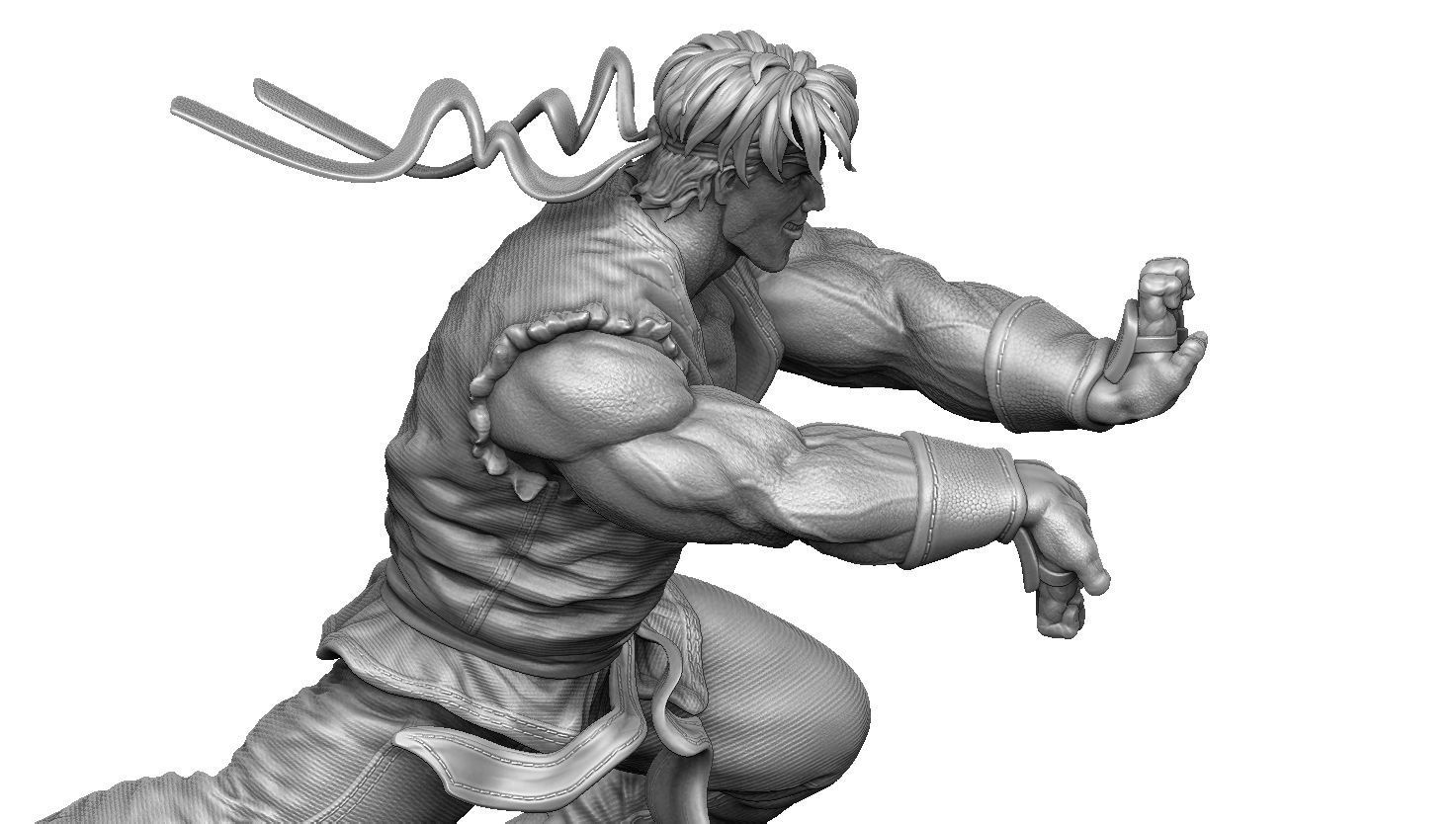 Ryu in Street Fighter 2 for 3D printing STL 3D print model_17