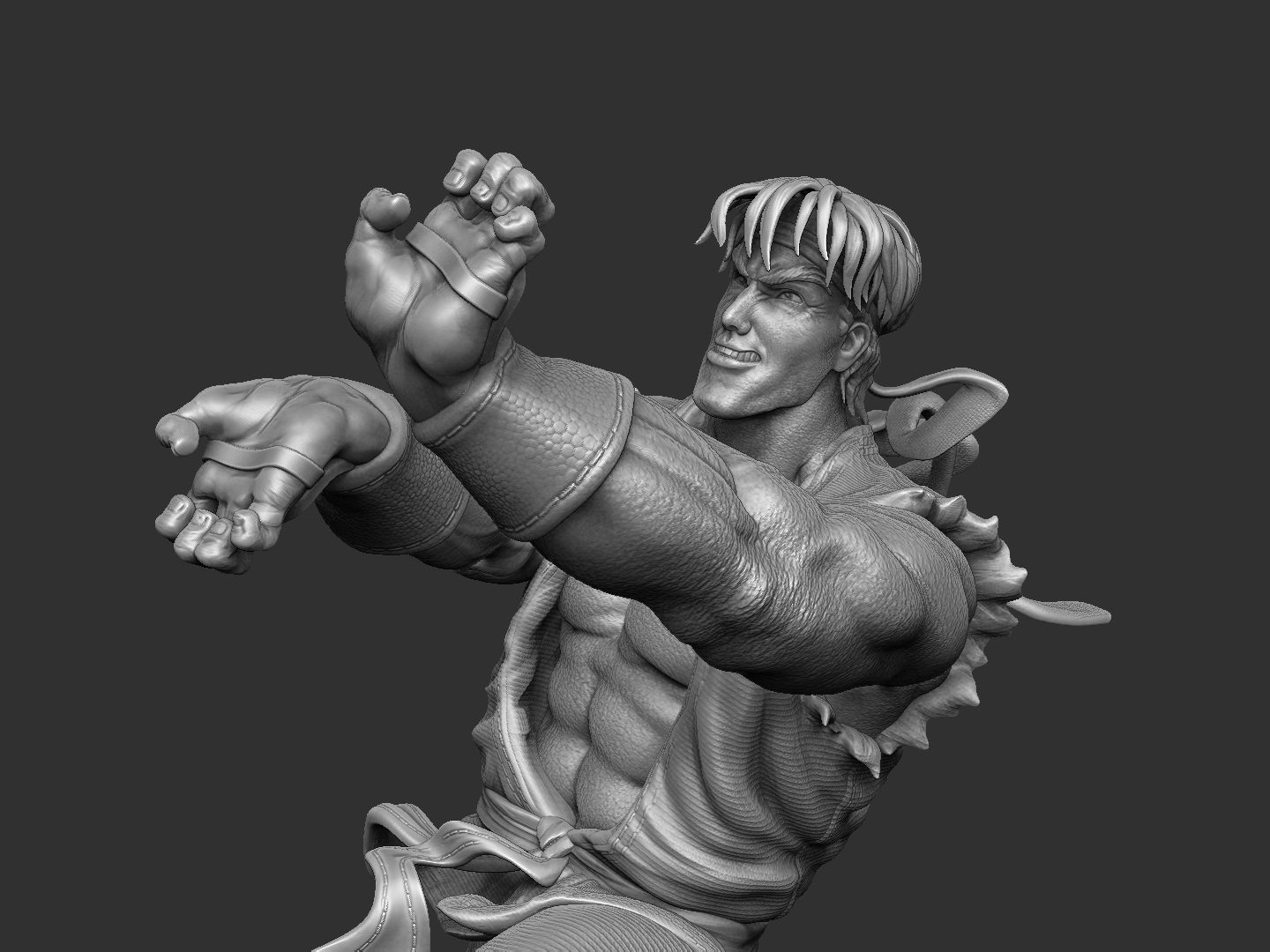 Ryu in Street Fighter 2 for 3D printing STL 3D print model_30