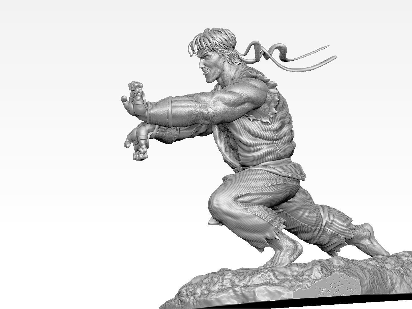 Ryu in Street Fighter 2 for 3D printing STL 3D print model_11