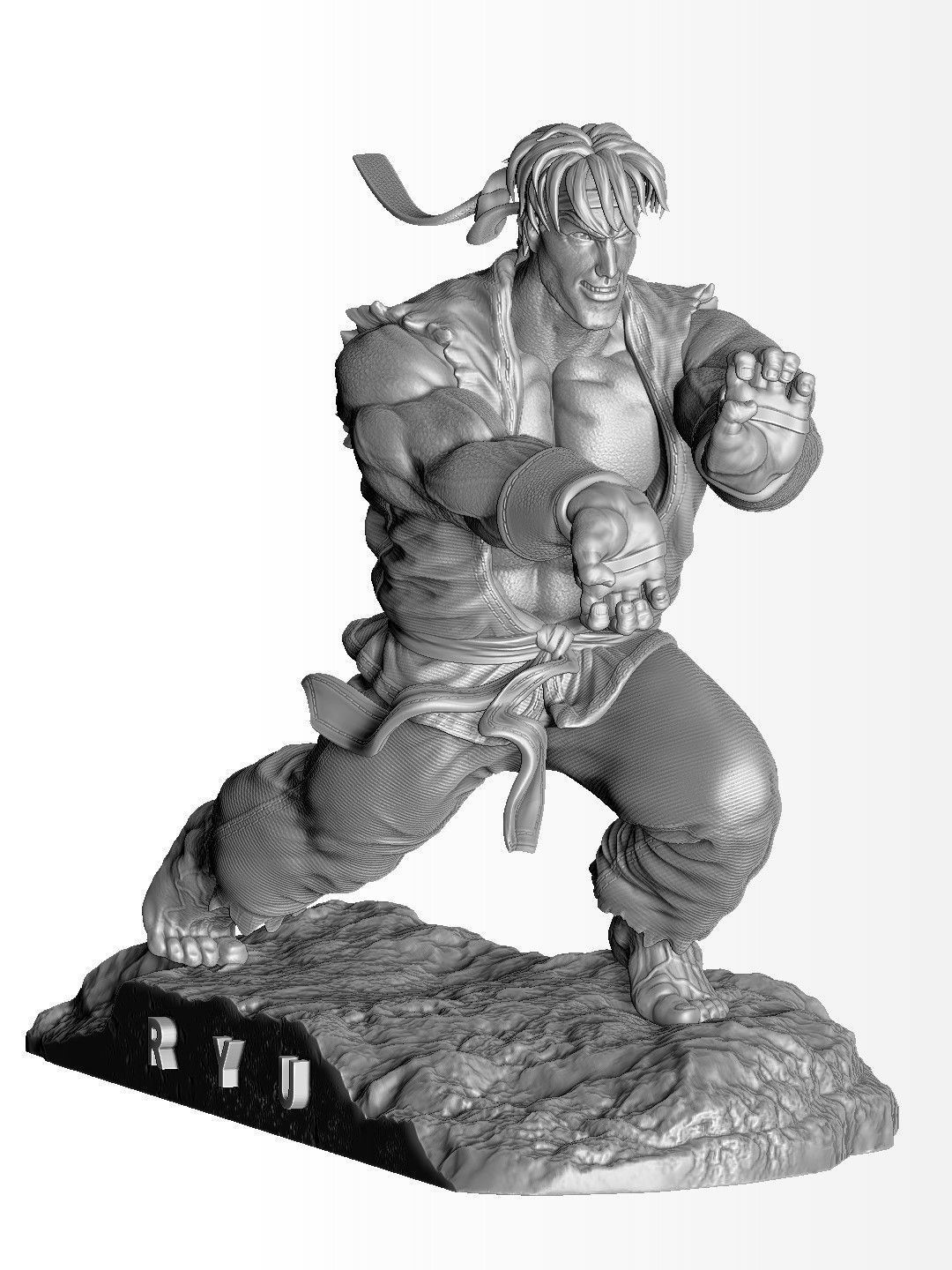 Ryu in Street Fighter 2 for 3D printing STL 3D print model_18